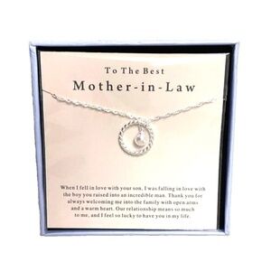 Burning Love Mother-in-Law Necklace;‎ Sterling Silver Circle Pendant; NWT